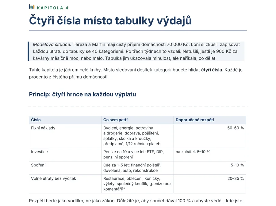 Náhled strany e‑booku o systému čtyř čísel